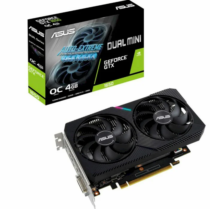 Видеокарта ASUS, GeForce GTX 1650 Dual MINI OC 1650MHz PCI-E 3.0 4096MB 12000MHz 128 bit DVI HDMI DisplayPort HDCP DUAL-GTX1650-O4GD6-MINI
Видеокарта ASUS, GeForce GTX 1650 Dual MINI OC 1650MHz PCI-E 3.0 4096MB 12000MHz 128 bit DVI HDMI DisplayPort HDCP DUAL-GTX1650-O4GD6-MINI