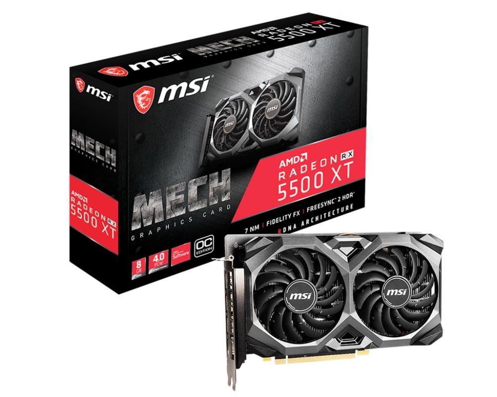 Видеокарта MSI, Radeon RX 5500 XT MECH OC 8G 1845 МГц PCIE 4.0 8192Mb 128bit GDDR6 14 Gbps DPx3, HDMIx1 RX5500XTMECH8GOC
Видеокарта MSI, Radeon RX 5500 XT MECH OC 8G 1845 МГц PCIE 4.0 8192Mb 128bit GDDR6 14 Gbps DPx3, HDMIx1 RX5500XTMECH8GOC