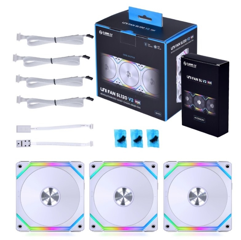 LIAN LI (3шт) UNI FAN SL120 V2 White G99.12SLV23W.R0