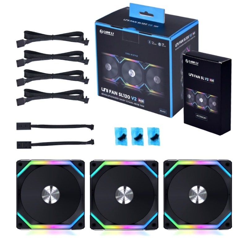 LIAN LI (3шт) UNI FAN SL120 V2 Black G99.12SLV23B.R0