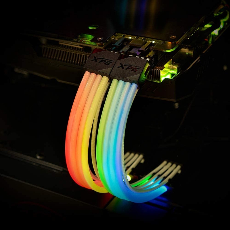 ADATA Кабель питания для видеокарты с RGB подсветкой 6+2-Pin XPG ARGBEXCABLE-VGA-BKCWW