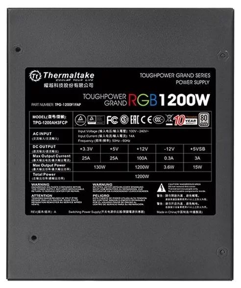 Thermaltake Toughpower Grand RGB Platinum 1200W PS-TPG-1200F1FAPE-1