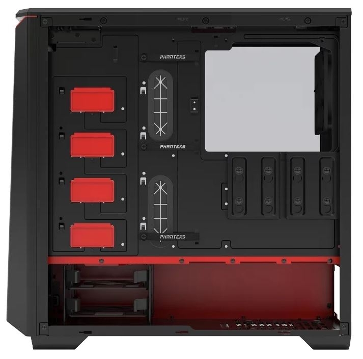 PHANTEKS Eclipse P400S Tempered Glass Black/red