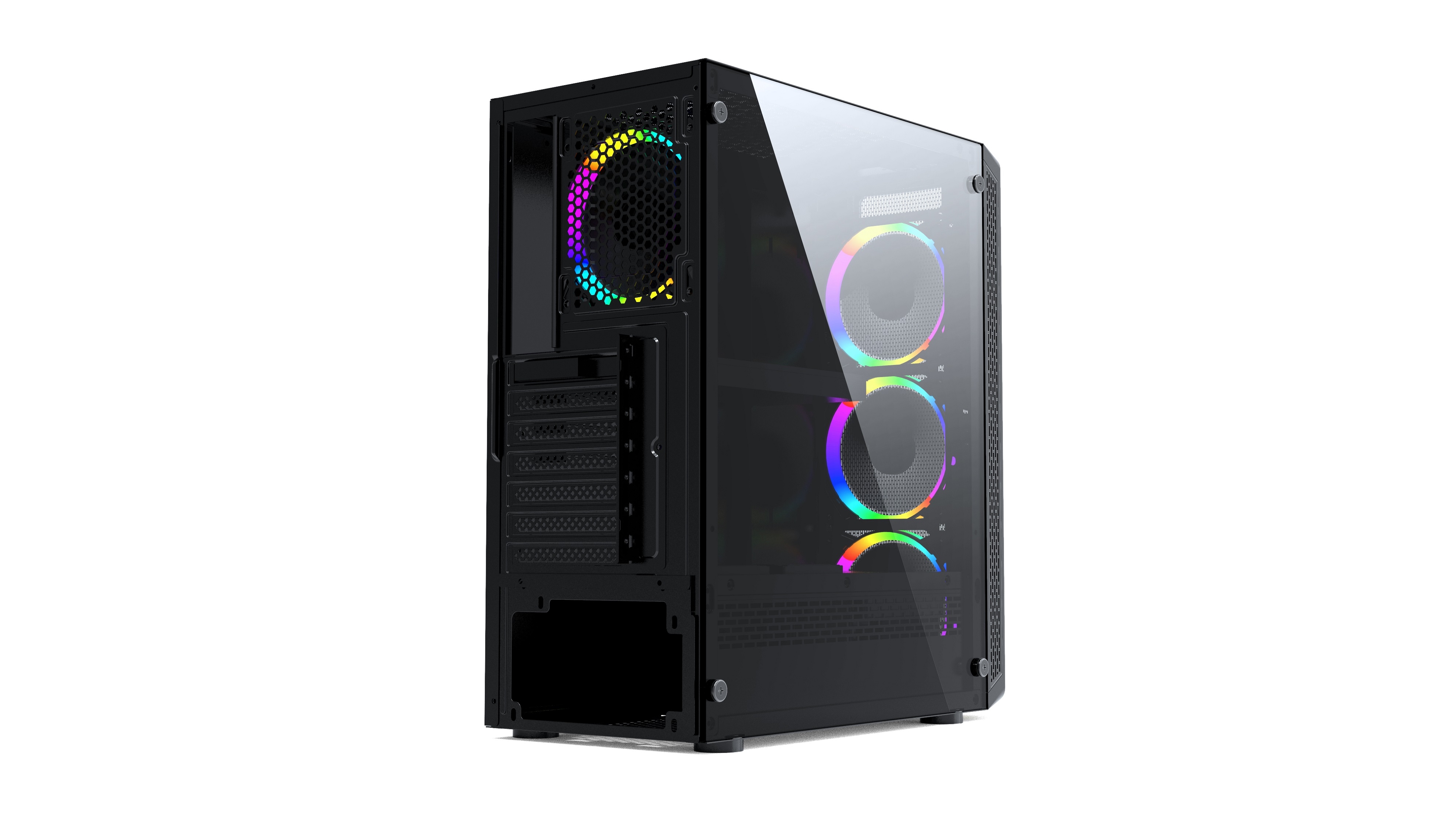 Powercase Mistral X4 Mesh LED, Tempered Glass CMIXB-L4