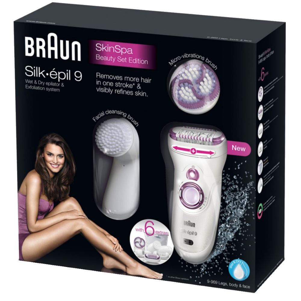 Braun эпилятор 9-969 Silk-epil 9 + прибор для очищения лица