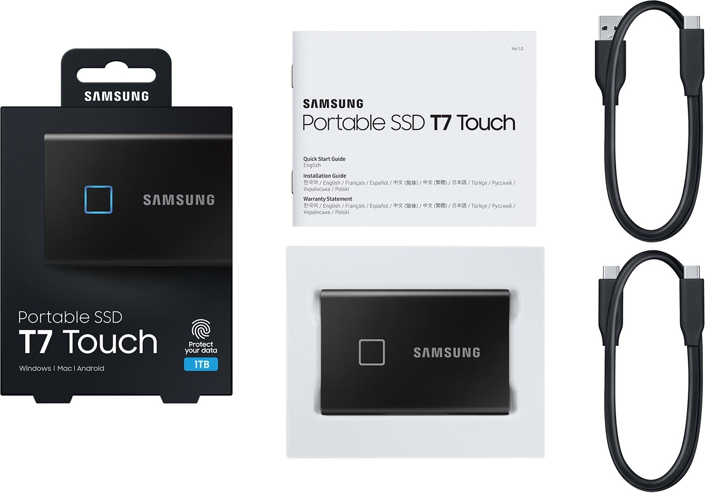 Samsung T7 Touch 1Tb USB 3.2 MU-PC1T0K/WW