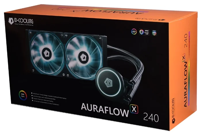 ID-COOLING AURAFLOW X 240 LGA1150/1151/1155/S1156, LGA2066, LGA1356/S1366, LGA2011/2011-3 (Square ILM), AM2, AM2+, AM3/AM3+/FM1, AM4, FM2/FM2+, sTR4