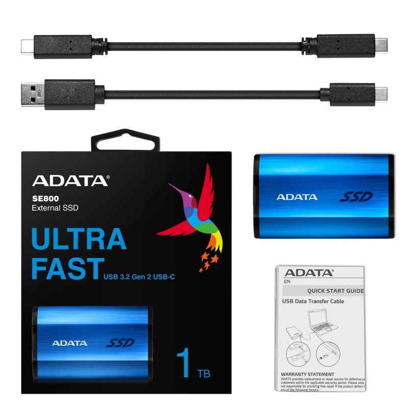 ADATA ASE800 512 GB USB-C Blue ASE800-512GU32G2-CBL