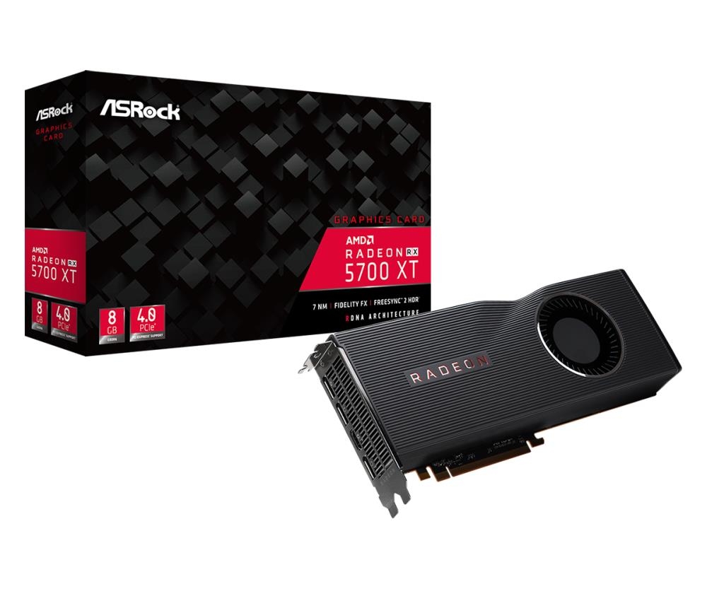ASRock Radeon RX 5700 XT 1755 МГц PCIE 4.0 8192Mb 256bit GDDR6 14 Gbps DPx3, HDMIx1 RADEONRX5700XT8G