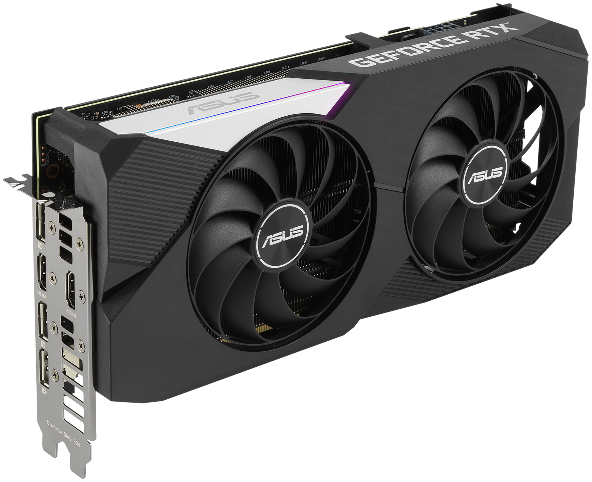 ASUS GeForce RTX 3060 Ti Dual OC 8G V2 LHR 1‎740MHz PCI-E 4.0 8192MB 14000MHz 256 bit 2xHDMI 2xDisplayPort HDCP DUAL-RTX3060TI-O8G-V2