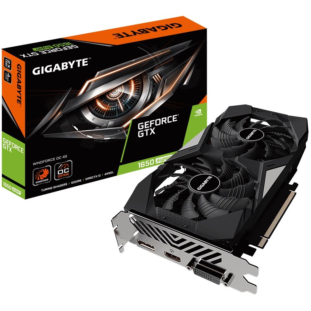 

Видеокарта GigaByte, GeForce GTX 1650 Super WINDFORCE OC 1755Mhz PCI-E 3.0 4096Mb 12000Mhz 128 bit GV-N165SWF2OC-4GD