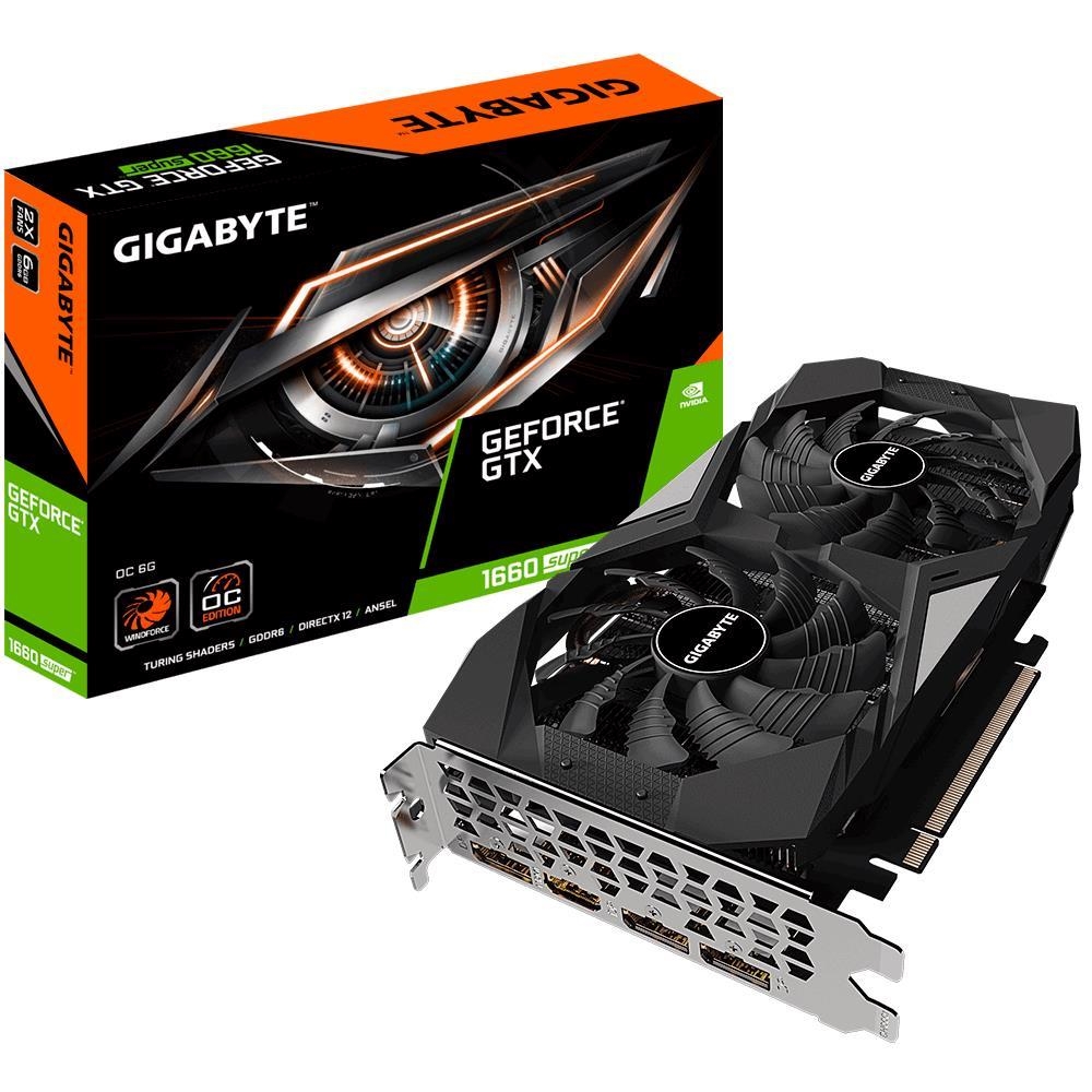 

Видеокарта GigaByte, GeForce GTX 1660 SUPER 6GB OC 1830Mhz PCI-E 3.0 6144Mb 8002Mhz 192 bit HDMI 3xDisplayPort HDCP GV-N166SOC-6GD
