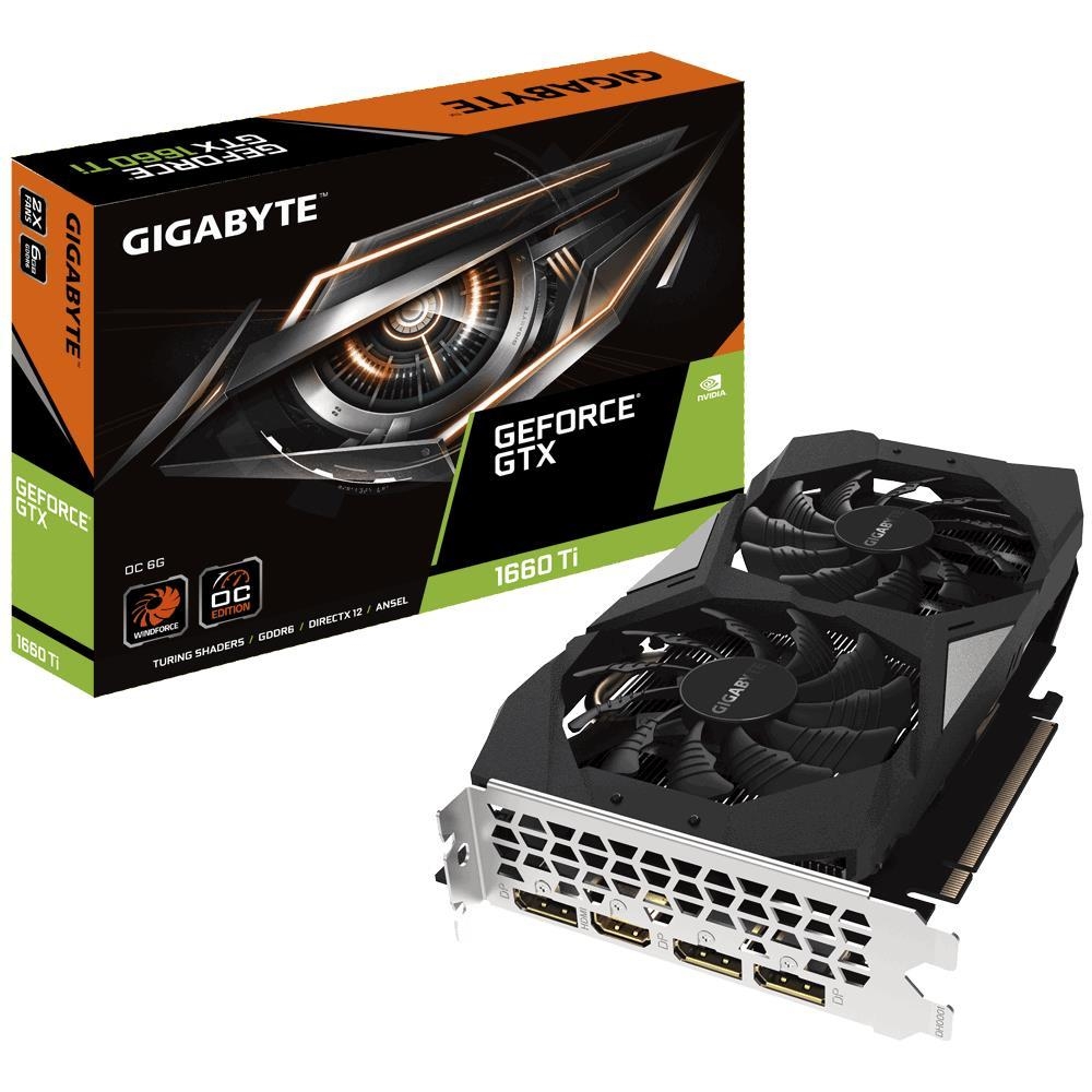 

Видеокарта GigaByte, GeForce GTX 1660 Ti 6GB OC 1770Mhz PCI-E 3.0 6144Mb 12000Mhz 192 bit HDMI 3xDisplayPort GV-N166TOC-6GD