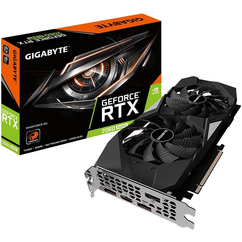 GigaByte GeForce RTX 2060 SUPER WINDFORCE 8G 1650MHz PCI-E 3.0 8192MB 14000MHz 256 bit HDMI HDCP GV-N206SWF2-8GD