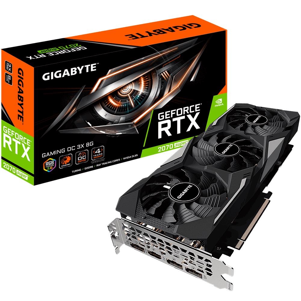 

Видеокарта GigaByte, GeForce RTX 2070 Super GAMING OC 3X 8G 1815MHz PCI-E 3.0 8192MB 14000MHz 256 bit HDMI HDCP 3xDisplayPort GV-N207SGAMINGOC-8GD