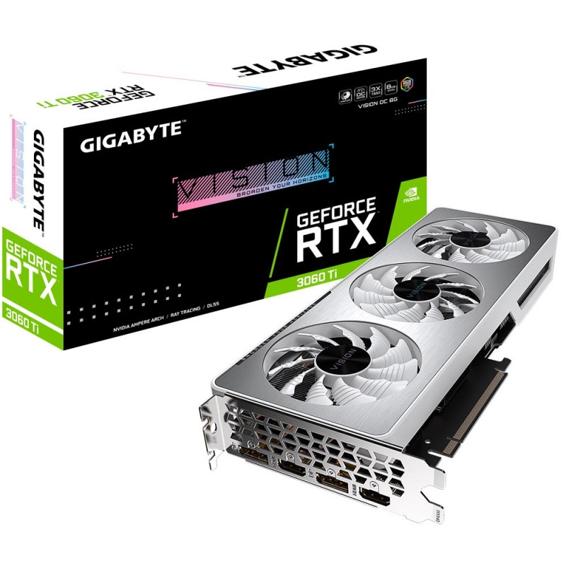 GigaByte GeForce RTX 3060 Ti VISION OC 2.0 8G 1755MHz PCI-E 4.0 8192MB 14000MHz 256 bit 2xHDMI 2xDisplayPort HDCP GV-N306TVISION OC-8GD 2.0