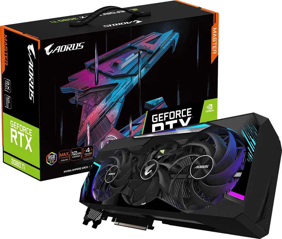 

Видеокарта GigaByte, GeForce RTX 3080 Ti AORUS MASTER 12G 1770MHz PCI-E 4.0 12288MB 19000MHz 384 bit 3xHDMI 3xDisplayPort HDCP GV-N308TAORUS M-12GD