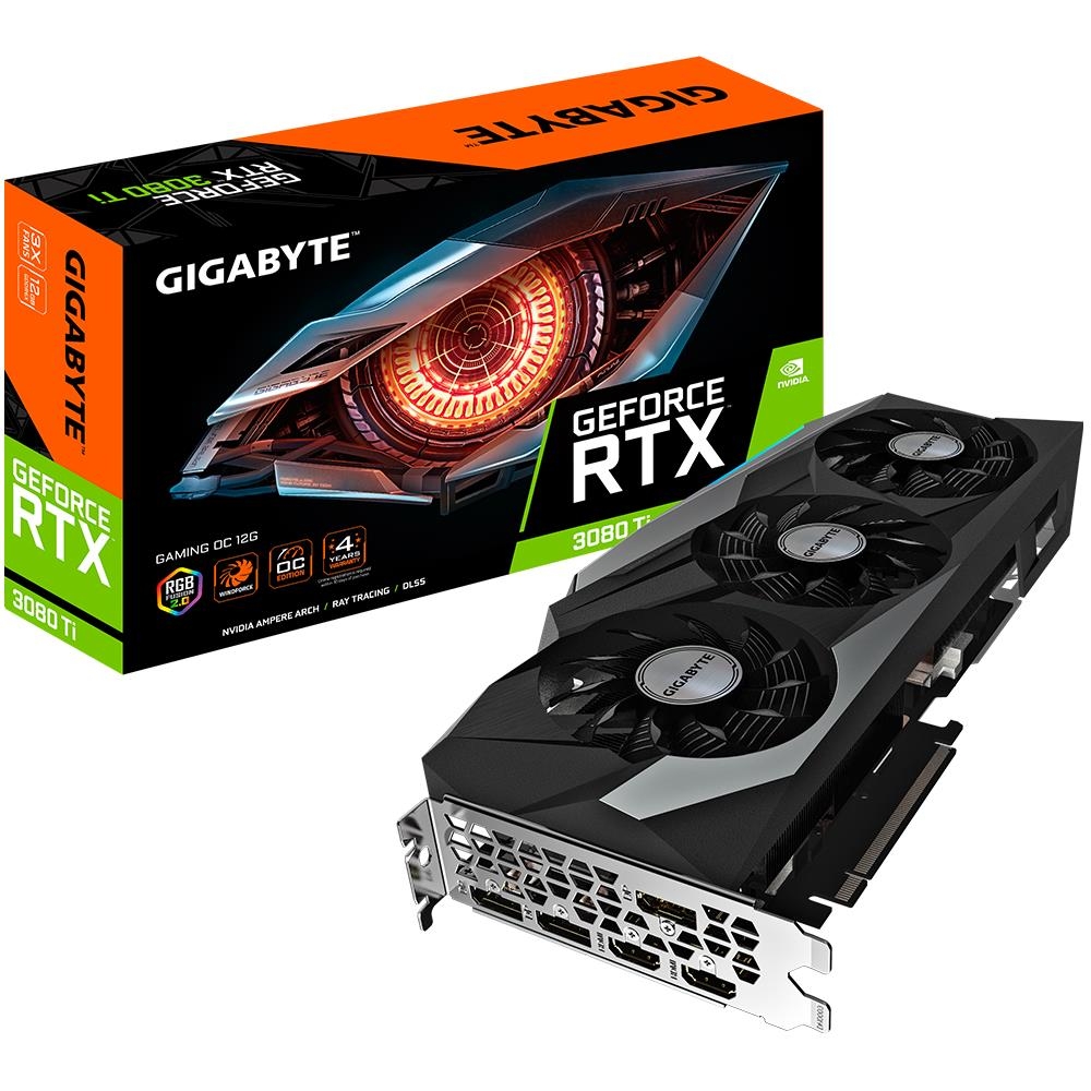 

Видеокарта GigaByte, GeForce RTX 3080 Ti GAMING OC 12G 1710MHz PCI-E 4.0 12288MB 19000MHz 384 bit 2xHDMI 3xDisplayPort HDCP GV-N308TGAMING OC-12GD