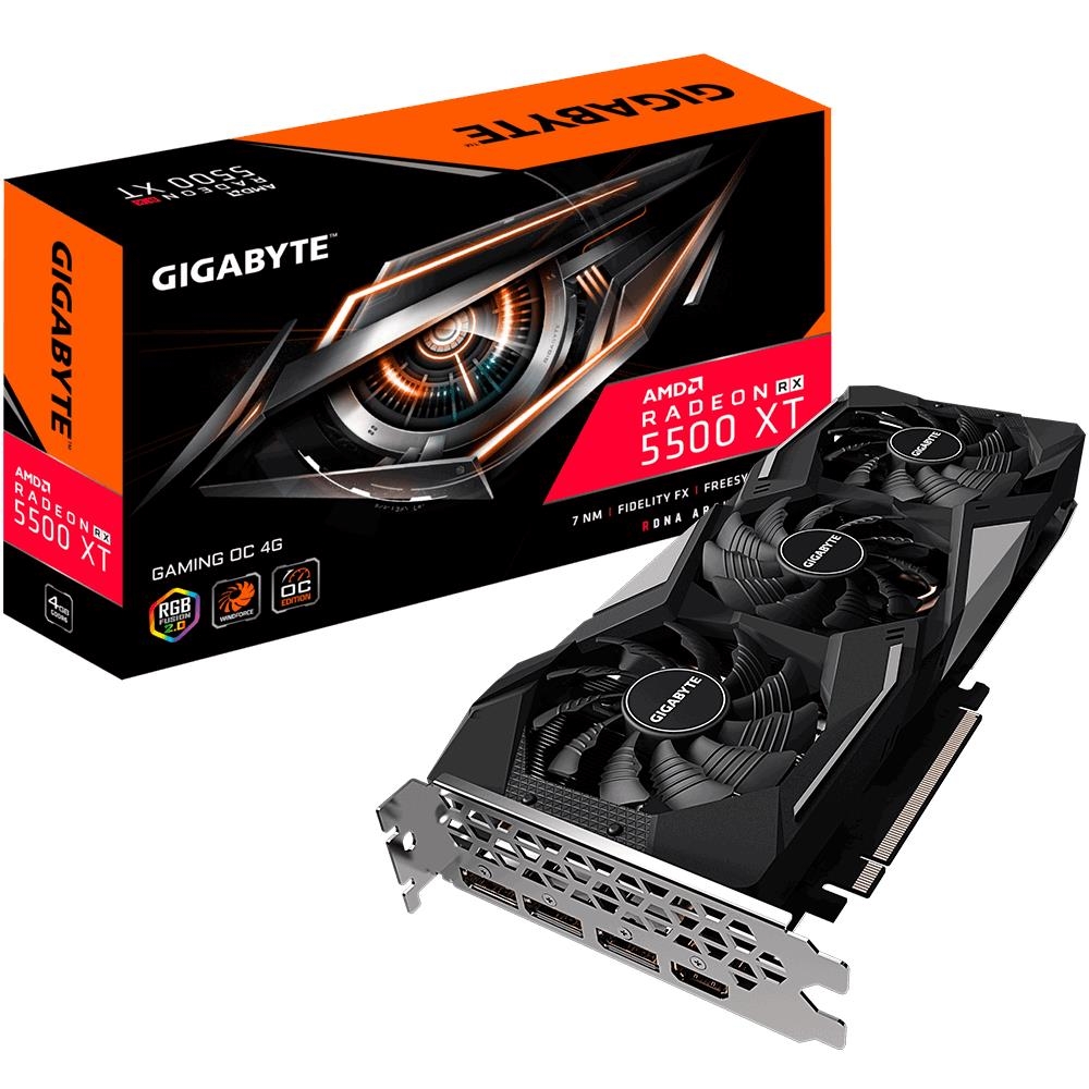 

Видеокарта GigaByte, Radeon RX 5500 XT GAMING OC 1845MHz PCI-E 4.0 4096MB 14000MHz 128 bit HDMI 3xDisplayPort HDCP GV-R55XTGAMINGOC-4GD