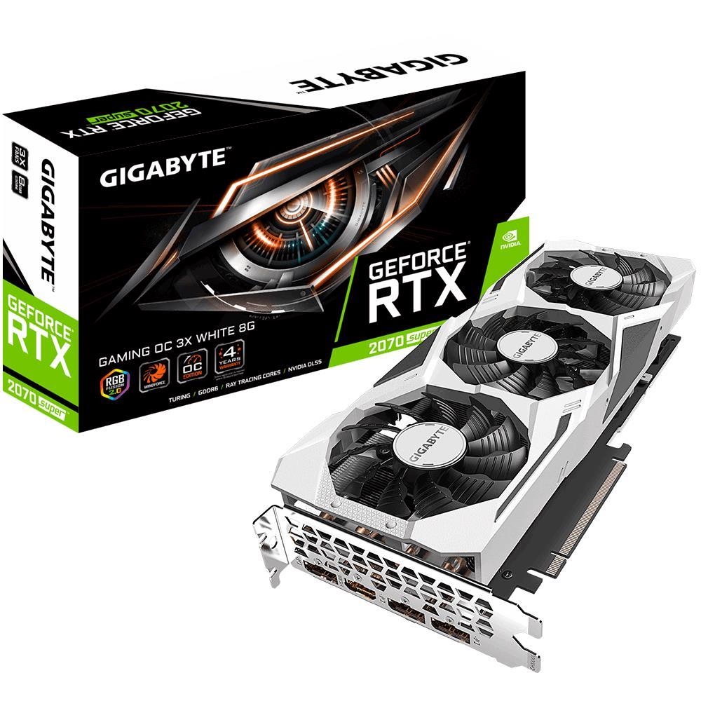 

Видеокарта GigaByte, GeForce RTX 2070 Super GAMING OC WHITE 8G 1815MHz PCI-E 3.0 8192MB 14000MHz 256 bit HDMI HDCP 3xDisplayPort GV-N207SGAMINGOCWHITE-8GD