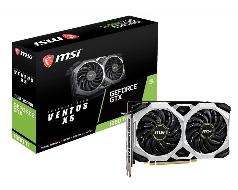 

Видеокарта MSI, GeForce GTX 1660 Ti VENTUS XS 1770MHz PCI-E 3.0 6144MB 12000MHz 192 bit 3*DisplayPort, HDMI HDCP GTX1660TIVENTUSXS6G