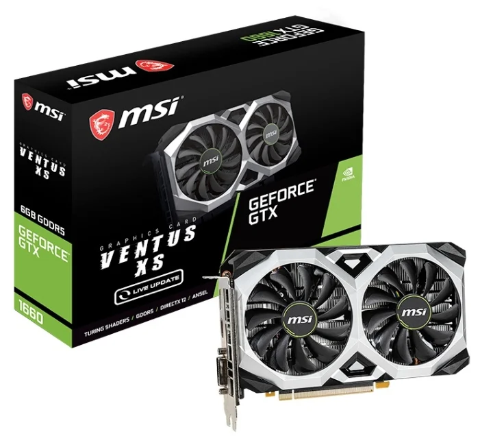 

Видеокарта MSI, GeForce GTX 1660 VENTUS XS 6G V1 1785MHz PCI-E 3.0 6144MB 8000MHz 192 bit HDMI DisplayPort HDCP