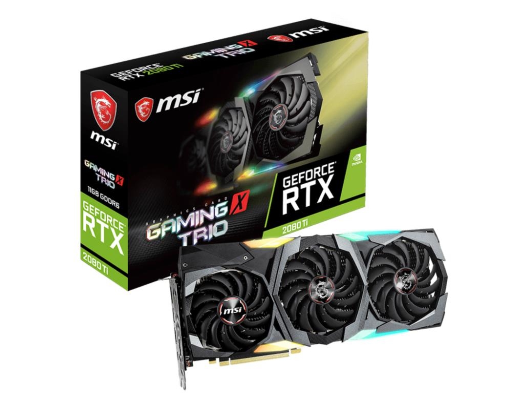 

Видеокарта MSI, GeForce RTX 2080 Ti GAMING X TRIO 1845MHz PCI-E 3.0 11264MB 14000MHz 352 bit HDMI HDCP 3xDP RTX2080TIGAMINGXTRIO