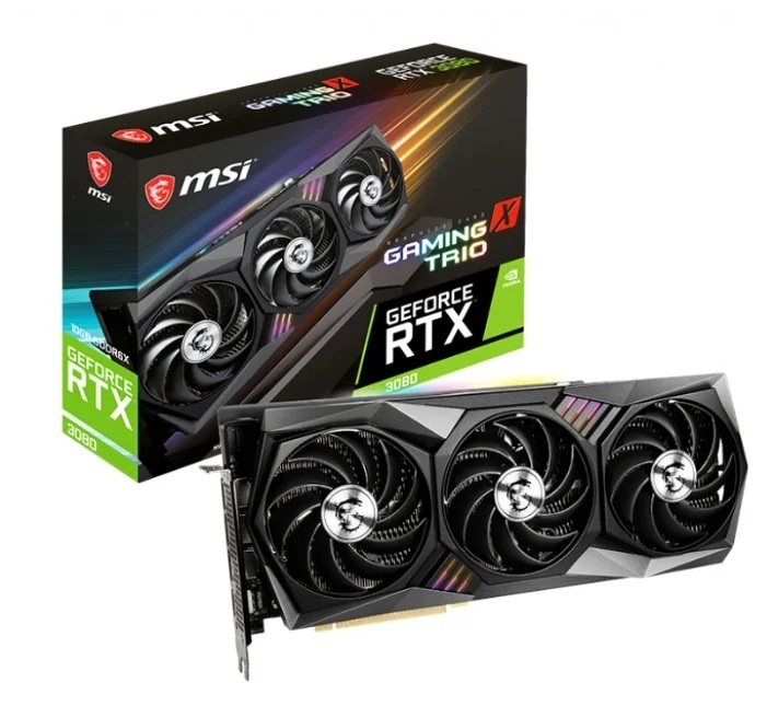 

Видеокарта MSI, GeForce RTX 3080 GAMING X TRIO 1815MHz PCI-E 4.0 10240MB 19000MHz 320 bit HDMI 3xDisplayPort HDCP