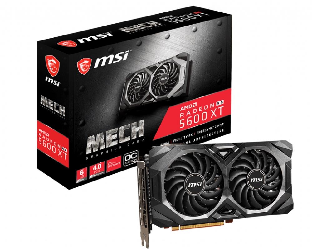 

Видеокарта MSI, Radeon RX 5600 XT MECH OC 6G 1600 МГц PCIE 4.0 6144Mb 192bit GDDR6 12 Gbps DPx3, HDMIx1 RX5600XTMECHOC