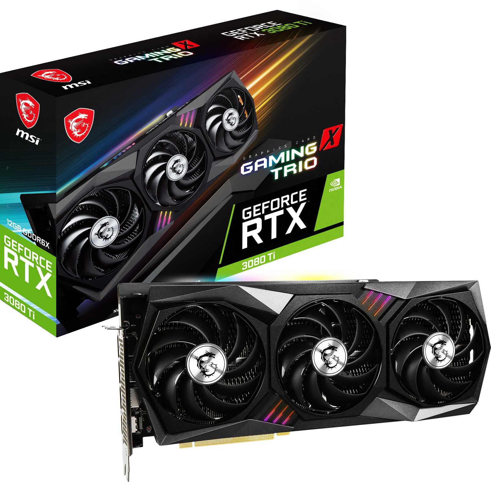 

Видеокарта MSI, GeForce RTX 3080 Ti GAMING X TRIO 12G 1770MHz PCI-E 4.0 12288MB 19000MHz 384 bit 1xHDMI 3xDisplayPort HDCP