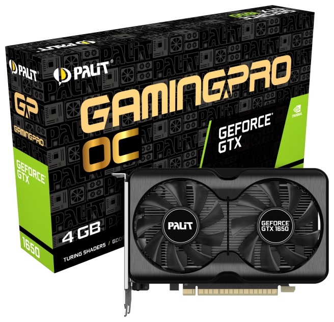 

Видеокарта Palit, GeForce GTX1650 GamingPro OC 4G 4096Mb 128bit GDDR6 1725МГц 12000 МГц DisplayPortx2, HDMIx1 NE61650S1BG1-1175A