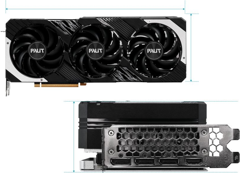Palit GeForce RTX 4080 GAMINGPRO OC 2610MHz PCI-E 4.0 16384MB 256 bit HDMI 3xDisplayPort HDCP NED4080T19T2-1032A