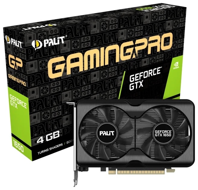 Palit GeForce GTX1650 GamingPro 4G 4096Mb 128bit GDDR6 1590МГц 12000 МГц DisplayPortx2, HDMIx1 NE6165001BG1-1175A
