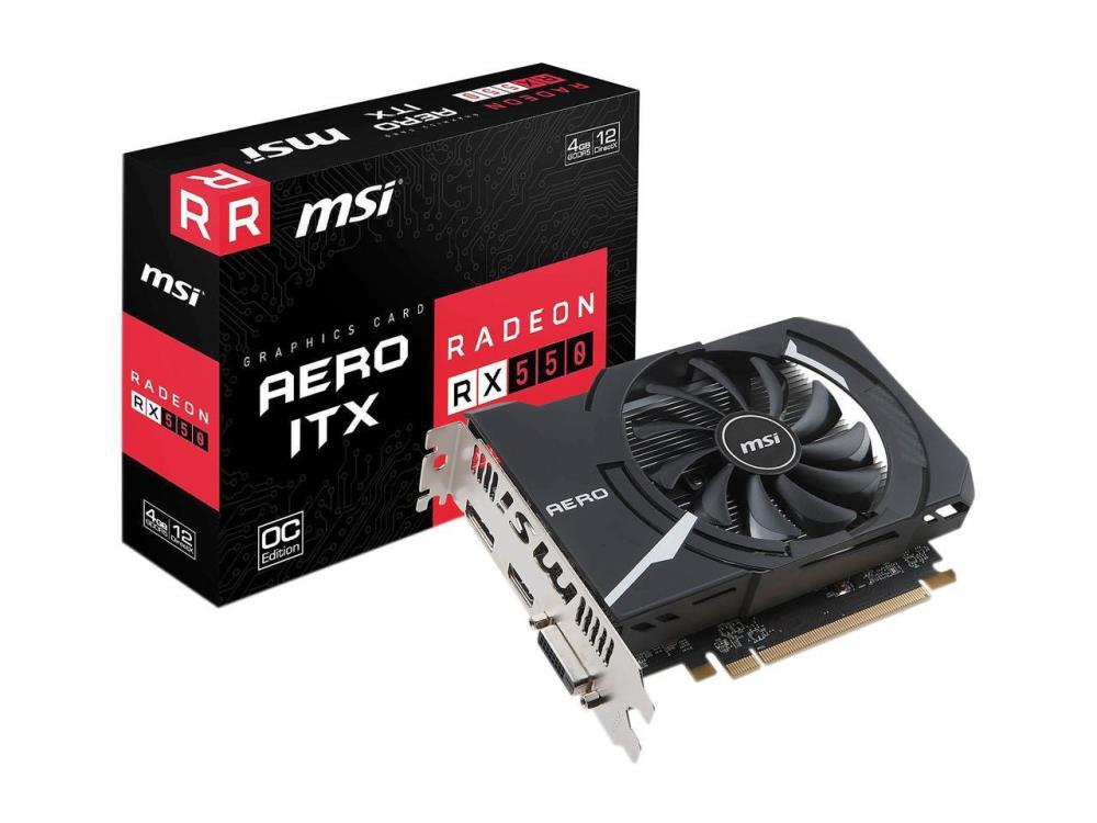 

Видеокарта MSI, Radeon RX 550 1203Mhz PCI-E 3.0 4096Mb 6000Mhz 128 bit DVI HDMI HDCP Aero ITX OC RX550AEROITX4GOC