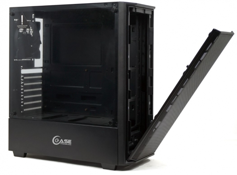 Powercase Alisio Mesh M, Tempered Glass, Black
