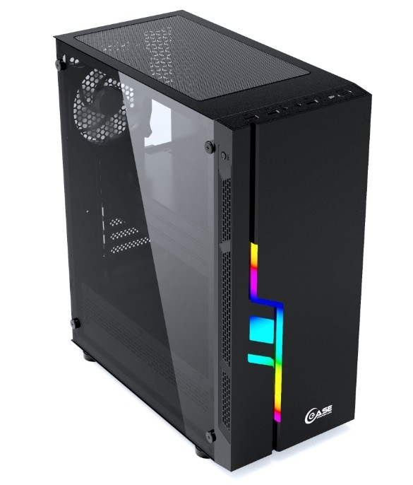 Powercase Maestro Z3, Tempered Glass, RGB, Black