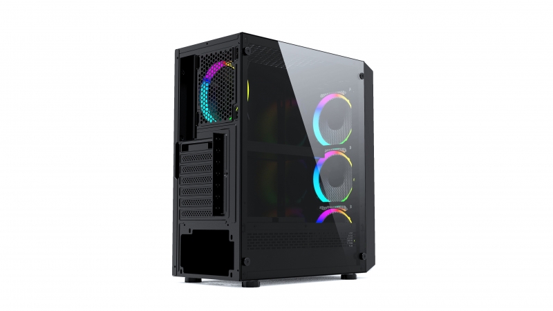 Powercase Mistral Z4 Mesh Tempered Glass LED RGB (CMIZB-L4)
