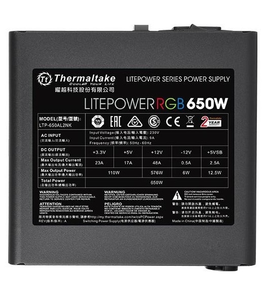 Thermaltake Litepower RGB 650W PS-LTP-0650NHSANE-1 