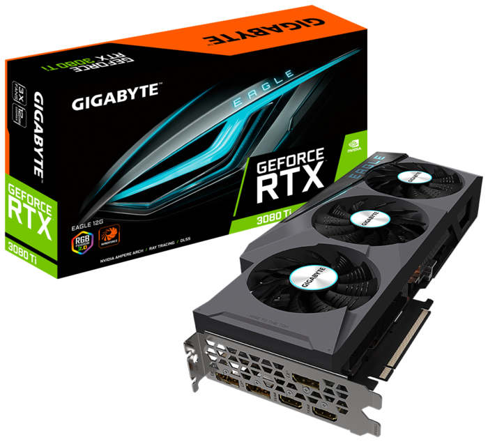 

Видеокарта GigaByte, GeForce RTX 3080 Ti EAGLE 12G LHR 1665MHz PCI-E 4.0 12288MB 19000MHz 384 bit 2xHDMI 3xDisplayPort HDCP GV-N308TEAGLE-12GD