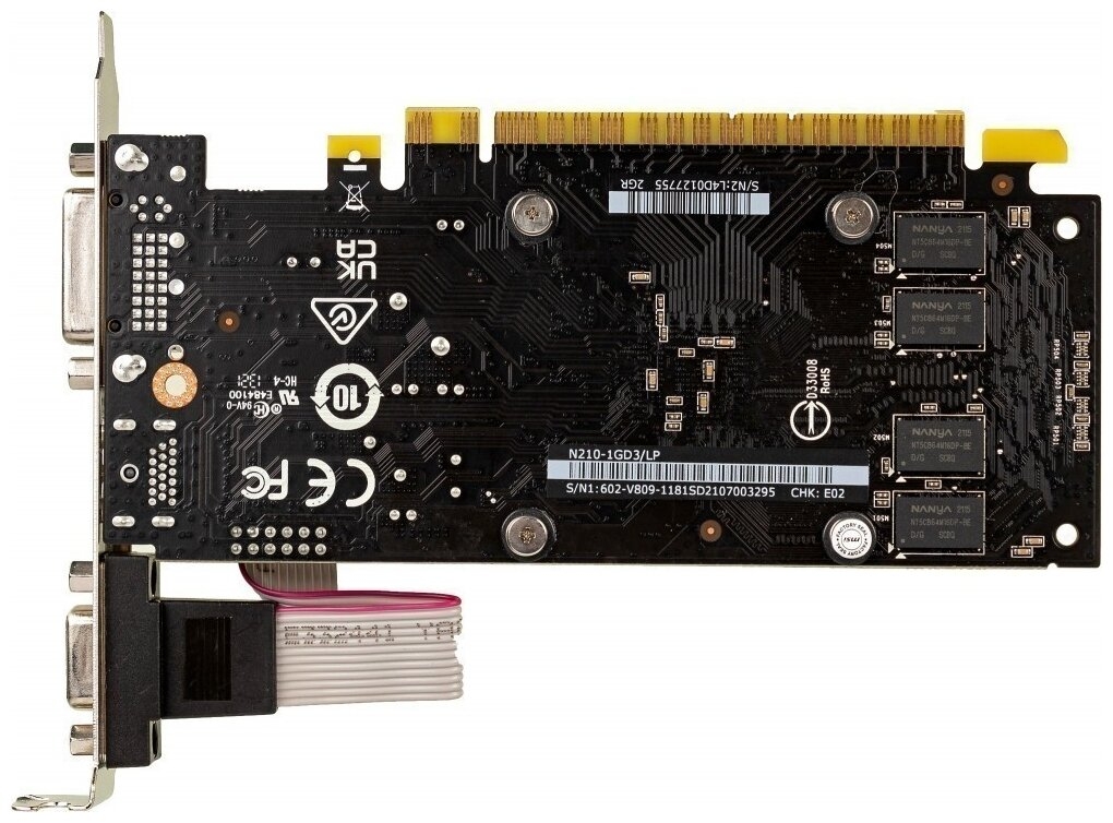 MSI GeForce 210 N210-1GD3/LP 460Mhz PCI-E 2.0 1024Mb 1600Mhz 64bit DVI HDMI VGA