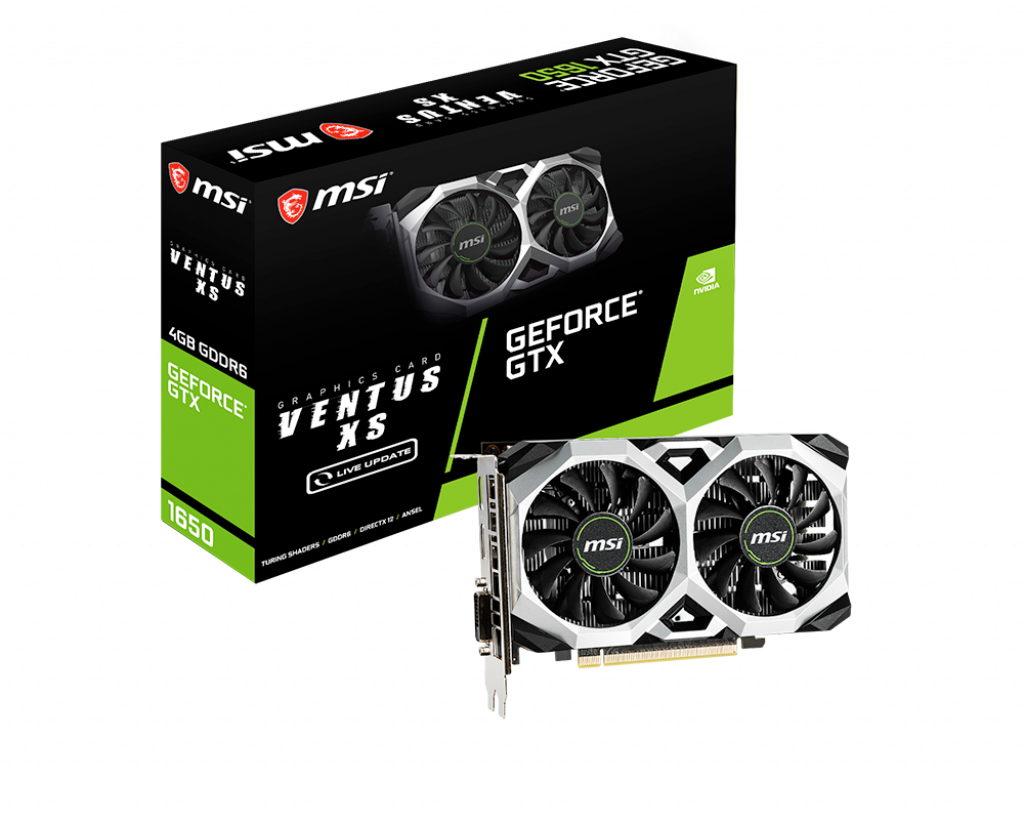 

Видеокарта MSI, GeForce GTX 1650 D6 VENTUS XS 1620MHz PCI-E 3.0 4096MB 12000MHz 128 bit Display Port HDMI HDCP DL-DVI-D
