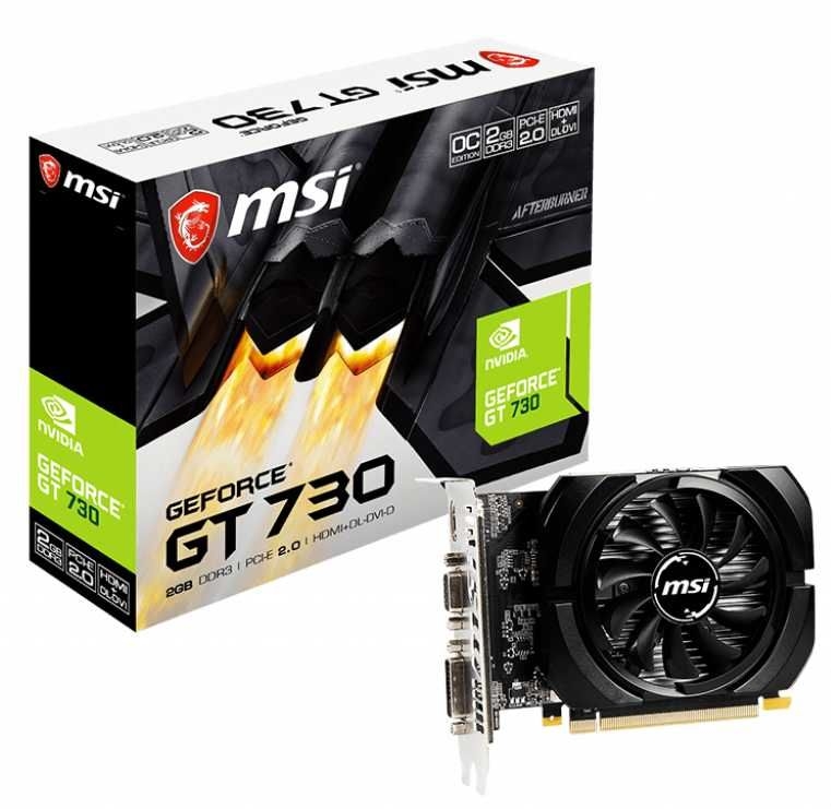 MSI GeForce GT 730 OC V5 1006Mhz PCI-E 2.0 2048Mb 1800Mhz 64 bit DVI HDMI VGA N730K-2GD3/OCV5 