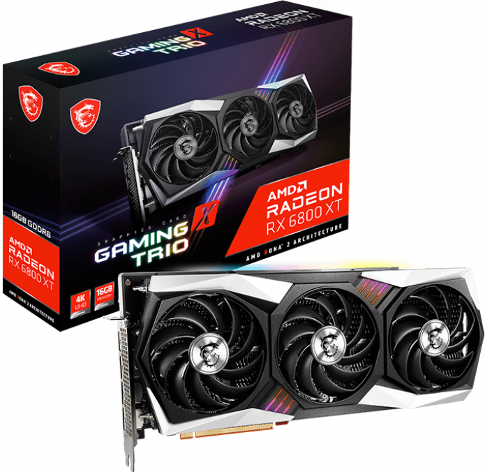 

Видеокарта MSI, Radeon RX 6800 XT GAMING X TRIO 16G 2045 MHz PCIE 4.0 16384Mb 256bit GDDR6 3DP, HDMI