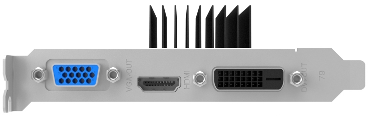 Palit GeForce GT 710 Silent 954Mhz PCI-E 2.0 2048Mb 1600Mhz 64 bit DVI HDMI HDCP VGA NEAT7100HD46-2080H (BULK)