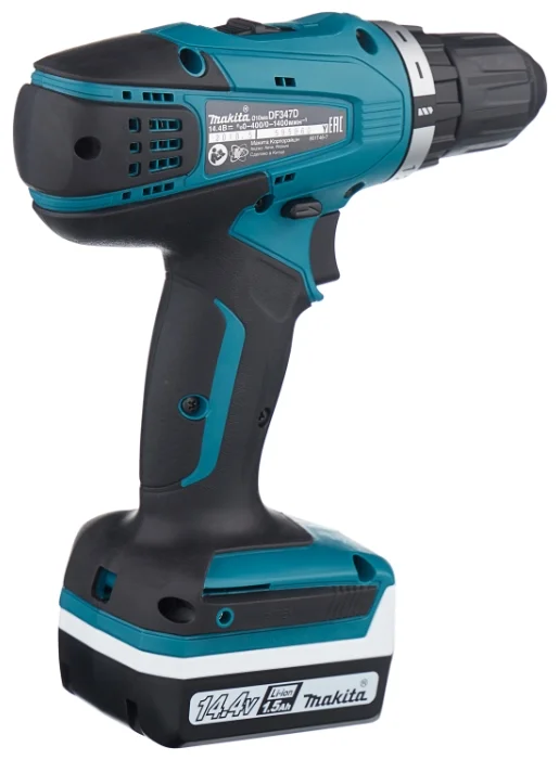 Makita Аккумуляторная дрель-шуруповерт DF347DWE Li-Ion 1.5 А·ч 14.4 В х2 кейс 30 Н·м