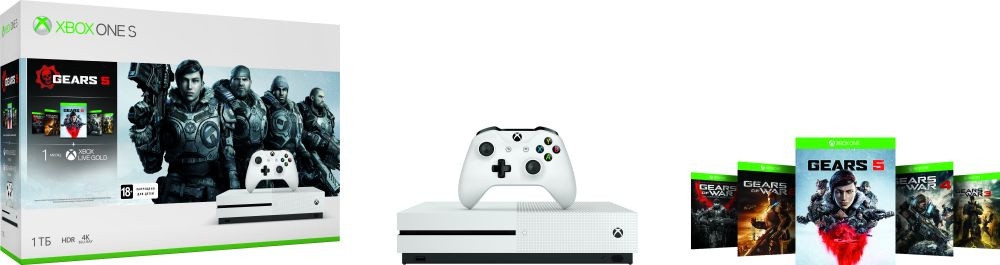 Microsoft Xbox One S 1Tb + Gears 5 (234-01030)