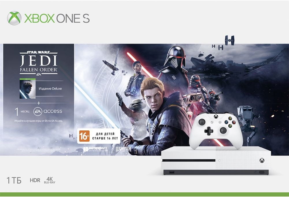 Microsoft Xbox One S 1Tb + Star Wars Jedi Fallen Order (234-01099)