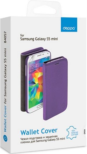 Deppa Чехол-книжка Wallet Cover для Samsung Galaxy S5 mini G800F и защитная пленка