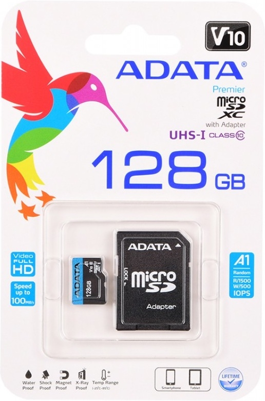 ADATA Premier microSDXC UHS-I U1 V10 A1 Class10 128GB + SD adapter