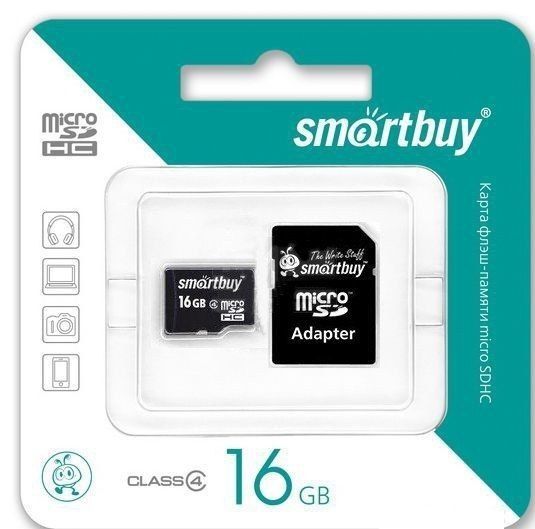SmartBuy microSDHC Class 4 16GB + SD adapter